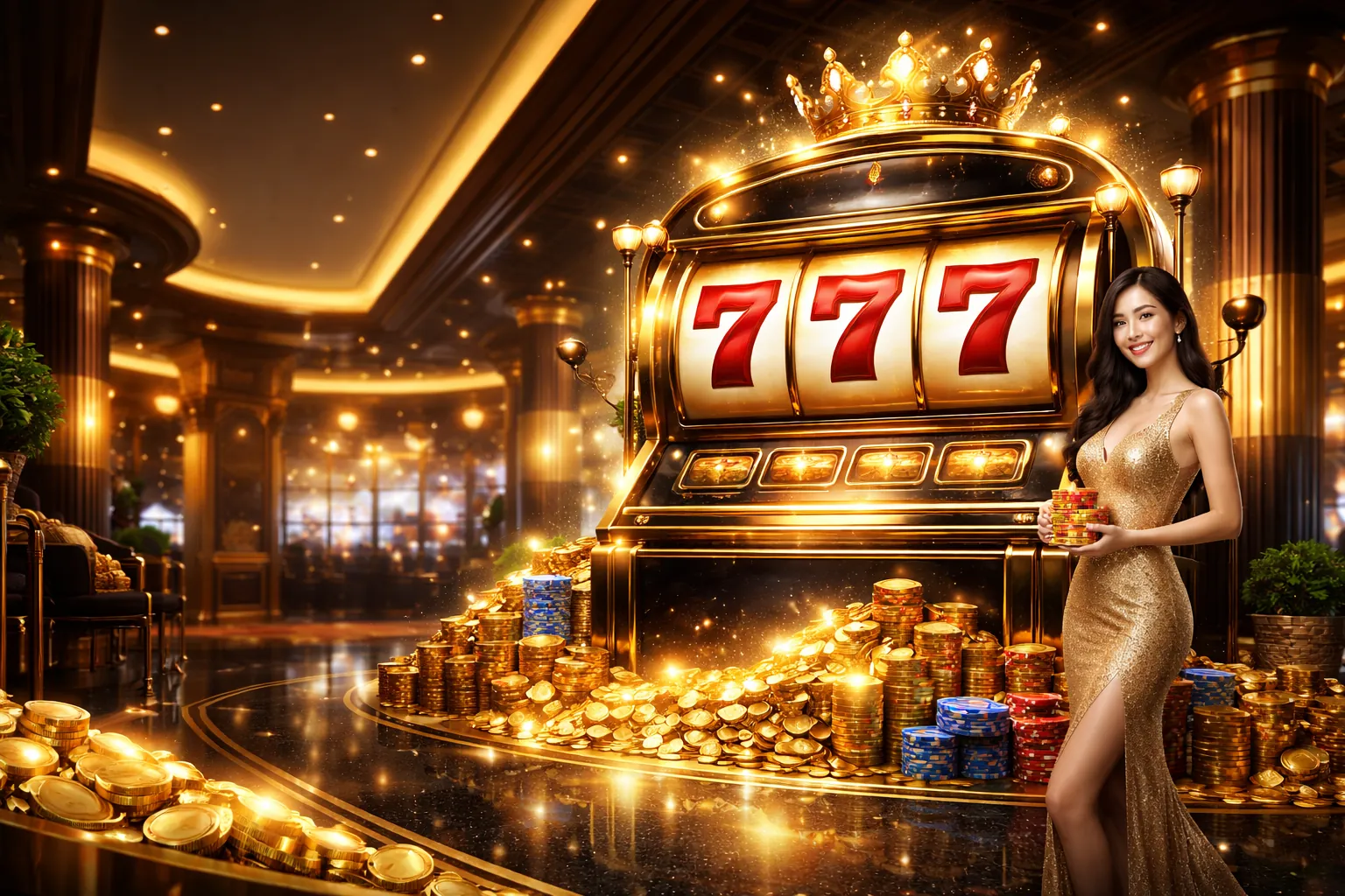 Dealer xinh đẹp điều hành bàn chơi casino trực tuyến Skyclub